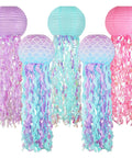Colorful Jellyfish Paper Lanterns Set Of 6 In Pink Purple And Blue Hanging Lanterns For Mermaid Theme Under The Sea Ocean Birthday Party Decor Totally Vibrant Ocean Life Party Lighting And Backdrop Accents