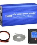 Straight Up Reliable Pure Sine Wave Power Inverter DC 12V To AC 110V 1500W 3000W Surge with LCD remote and cables.