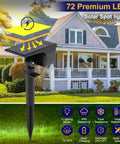 Outdoor All Weather Solar Spot Lights 72 LED IP65 Waterproof Dusk To Dawn Landscape Spotlights 6500K in garden