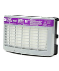 HE Filter TR-3712N Fits Versaflo PAPR TR-300 Series Silica Particulate Filter Easy Install High Efficiency Go-To Particulate Filter For Respirator Durable Canada Made One Filter Pack with grey casing and purple label