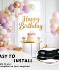 Big Party Balloon Arch Clips Set With 50 Premium Long Clear Latex Balloons To Make Your Birthday Or Wedding Look Totally Awesome And Professional Without Breaking The Bank For Any Home Decor Shindig. black balloon arch clips for birthday backdrop, easy install
