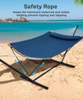 Curved Bar Hammock With Stand For Two People Heavy Duty Frame Detachable Pillow And Portable Carrying Bag For Outdoor Use