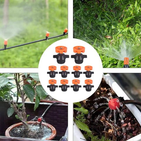 10 Pack 1/2 Inch Adjustable Sprinkler Heads For Garden Lawn Farm Irrigation 40 To 360 Degree Part Circle Arc For Even Watering Inlet Orange Outdoor Sprinkler System Heads Easy Install showcasing various installations.