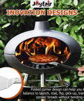 Joyfair 9-inch perforated pizza turner with long detachable stainless steel handle for sliding pizzas in an oven
