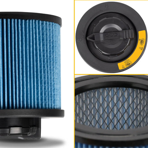 High Efficiency Vacuum Filter Replacement For 4 To 5 Gallon Wet Dry Shop Vacs Compatible With DXV04T pleated design and secure top view