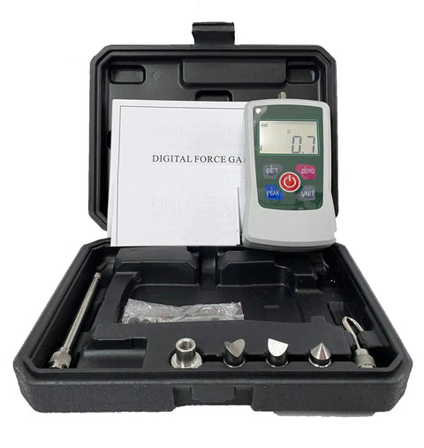Digital Force Gauge Push Pull Meter Dynamometer 10N Handheld Tester With Digital Display 0.01N Resolution Pro Grade 1 Kg 2.2 Lb 36 Oz Max Load High Precision Push And Pull Force Meter For Strength Testing in case