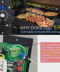 7 Inch RTD Temperature Probe Sensor Replacement For Grills And Smokers Internal Ambient Probe Compatible With Traeger And Z Grill Pellet Grills Grills Pro Grade Premium 304 Stainless Steel PT1000 Sensor, grill ER1 error display and controller wiring close-up