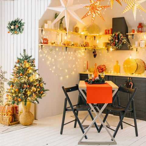Warm White 300 LED Christmas String Lights With Clear Wire For Indoor Outdoor Use Waterproof Durable Eight Modes lit on tree