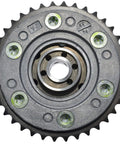 Real Deal Variable Timing Sprocket Built Like A Tank For Smooth Engine Runs With Corrosion Resistant Housing And Mount Brackets One Pack Genuine Replacement Cam Component, close-up view of steel sprocket.