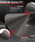 Close-up view of diamond chamfer bit with thickened coating, part of Diamond Chamfer Bit Set For Angle Grinder M14 Thread And Hex Shank Three Piece Two Inch Three Quarter Inch Diamond Finger Milling Bit For Enlarge And Shape Holes In Porcelain Ceramic Granite Marble Tile Dry And Wet Use