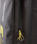 Close-up of Moby 3 100L Large Capacity Roller Luggage Bag With Backpack Straps For Easy Travel Access 3 Sided Opening And Dual Side Fin Pockets Built Tough Italian Designed Gear