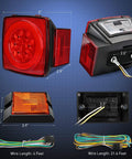Two Pack LED Trailer Heavy Duty Light Kit With Halo Glow Ring Submersible Lights dimensions and wiring details