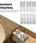 Premium Stainless Steel Wood Board Fixing Clamp With Pointed Teeth Dogs for secure clamping on wood surface.