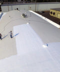 Workers applying Maximum Stretch Waterproof Sealant Membrane For Roofing, Repairs, Concrete, EPDM And Wood, DIY Friendly Liquid Rubber Sealer