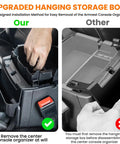 Comparison of upgraded hanging storage box for 4 Piece Center Console Organizer Kit For Jeep Wrangler JL JLU 4Xe 2018 2026 And Gladiator JT 2020 2026