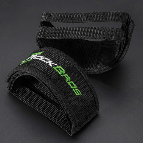 Durable Nylon Bike Pedal Straps Set For Fixed Gear BMX Mountain And Road Bikes, toe clip style nylon straps, black, close-up view