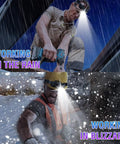 Two men using Rechargeable Diving Headlamp With 60M Waterproof IPX8 Beast Mode Brightness Aluminum Headlamp in rain and blizzard