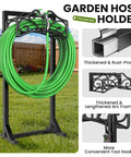 Heavy Duty Freestanding Garden Hose Holder Built To Last With Thick Gauge Metal For Outdoor Use, Super Stable Stand With Reinforced Base