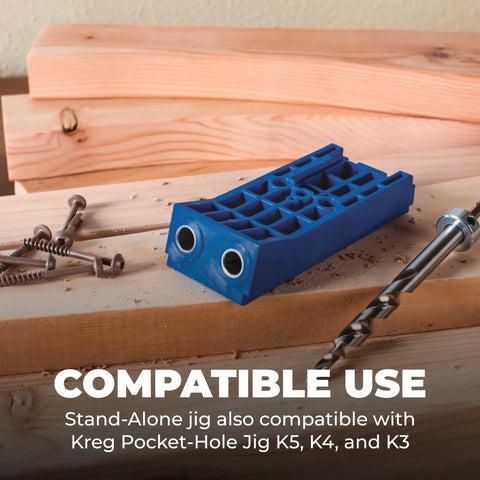 Beefy Heavy Duty Pocket Hole Jig HD For Big Projects With Steel Enforced Drill Guides Compatible With K5 K4 And K3 Jigs shown