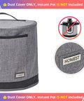 Dust Cover With Pockets For Instant Pot 6 Quart Insulated Pressure Cooker Case With Wipe Clean Lining Grey