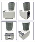 Heavy Duty Oil Mist Collector And Smoke Purifier For Cnc Workshop Rigs 6 Inch Hook Up 220V three phase power, multi-angle views.