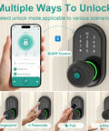 Keyless Entry Smart Door Lock With Fingerprint, Keypad And App Control For Front Door, Easy Installation displayed with app control