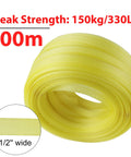 Heavy Duty Manual 4 In 1 Pallet Packaging Strapping And Banding Kit Featuring Ratchet Tensioner Sealer Cutter Yellow PET strap roll 100m