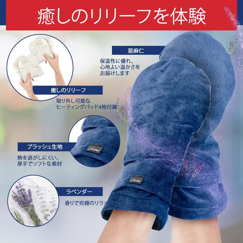 Arthritis Pain Relief Hand Warmer Gloves For Carpal Tunnel Support In Blue That Fit Naturally held in hands