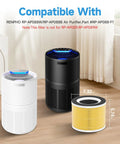 Three air purifiers with 4 Pack Replacement Filters For RP-AP088 Air Purifier In Medium Room, 360 Degree Filtration With Nylon Pre Filter.