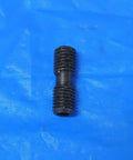 Straight Up 1/4 28 Differential Screw Stainless Steel Flat Head Fully Threaded Right Hand Lock Pin Rock Solid Machine Fastener Precision Adjustment Hardware Single Piece on blue background.