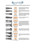 Image showing Leather Stamps Tool Set for Crafting with Sheridan Style Stamp Set II featuring 10 chrome-plated tools like bevelers, veiners, leaf liner, and thumb prints in a detailed layout.