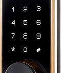 Smart Door Lock Deadbolt With Touchscreen Keypad, Pin Codes And Key Entry, Bluetooth Remote Unlock, Gold Finish