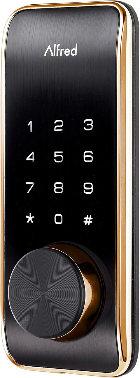 Smart Door Lock Deadbolt With Touchscreen Keypad, Pin Codes And Key Entry, Bluetooth Remote Unlock, Gold Finish