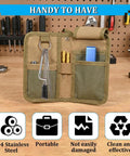 All-In-One Pro-Grade Carburetor Cleaning Kit with stainless steel tools and nylon brushes on workbench.