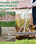 Aluminum Landscape Rake 36 Inch Head 67 Inch Handle Ideal For Lawn Care and Soil Loosening with double-sided head