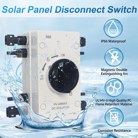 IP66 Waterproof Solar PV DC Quick Disconnect Switch 1000V 64A heavy duty with connector for off-grid and on-grid systems