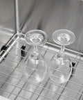 Heavy Duty Stainless Steel Kitchen Sink Grid With Rear Drain, Bottom Protector For Scratch Free Sink, Durable Drying Rack With Glassware