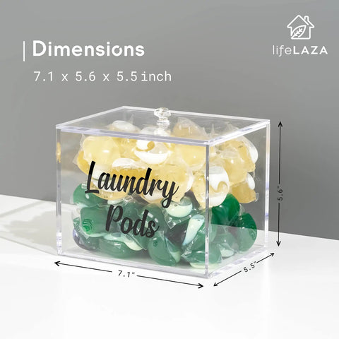 Premium Acrylic Laundry Pods Container With Lid Clear Pod Holder For Tide Pods And Detergent Capsules Storage Dispenser Jar