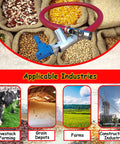 Image of All In One High Capacity Animal Feed Conveyor And Grain Auger with various applications in livestock farming, grain depots, farms, and construction.