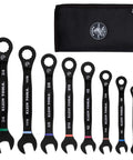 Ratcheting SAE Wrench Set 8 Piece 5/16 To 3/4 Inch With 90 Tooth Ratchet and steel alloy, includes foam pouch for storage