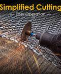 Kuenuilr drill cutting wheel with 1/4 in hex shank; metal cutting with sparks, 6 HSS blades.
