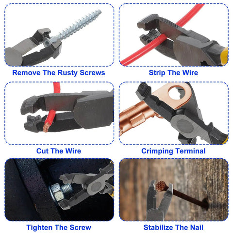 All Purpose Screw Extractor Pliers With Non Slip Serrated Mouth For Stripped And Rusted Screws And Fasteners in use for various tasks
