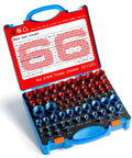 66 Piece Nut And Bolt Thread Checker With Detachable Size Finder In A Foam Storage Case, 34 Metric And 32 Standard Gauges.