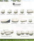 Outdoor Swivel Lounge Chair Cover 2 Pack Weatherproof Heavy Duty Fits 33W By 35D By 38 And A Half Inches High White And Grayish Green
