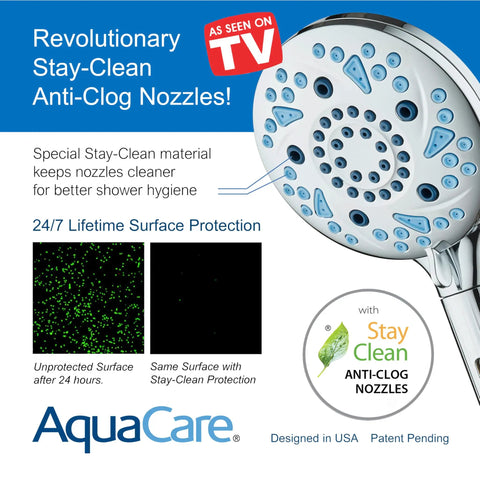 High Pressure 10 Setting Handheld Showerhead With Built In Filter Removes Chlorine Soothes Dry Skin Revives Hair Power Wash Cleans Tub Tile And Pets Hard Water Softener Chrome featuring anti-clog nozzles and surface protection.