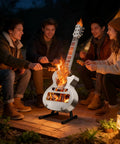 Guitar Shaped Outdoor Fire Pit Stainless Steel Wood Burning With Removable Ash Pan Stand And Carry Bag For Patio Yard Camping Garden Picnic And Bonfire Heating.