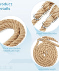 Product details of 118 inch adjustable hemp rope straps with metal buckles for Heavy Duty Wooden Tree Swing For Adults And Kids