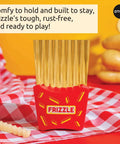 OTOTO Frizzle Crinkle Fry Cutter, red base with gold vertical blades