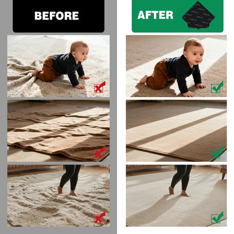 8 Pack Non Slip Rug Pads With Double Sided Adhesive Extra Thick 2Mm Grid Grip Rug Underlay For Hardwood Floors Tile Laminate