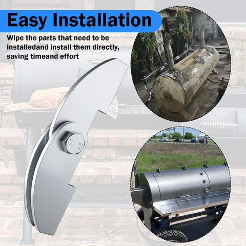 Heavy Duty BBQ Smoker Hinge Set For Weld On Steel Doors Two Pack Eight By Two And A Quarter Inch Hinge Fits Three Sixteenths Inch Plate Removable Pin Design For Smoker Lid Firebox And Grill Doors Silver Finish installed on BBQ smoker